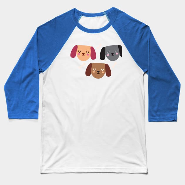 Dog Loves Bone Baseball T-Shirt by littleoddforest